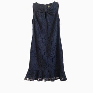 Taylor Navy Party/Cocktail Knee Length dress Sleeveless Lace Overlay